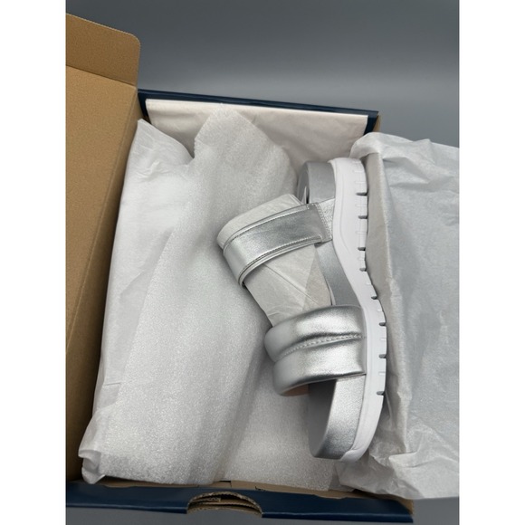 Cole Haan‎ Silver Double Band Slide Sandals Women's Size 8.5B Comfort Casual - Picture 12 of 13